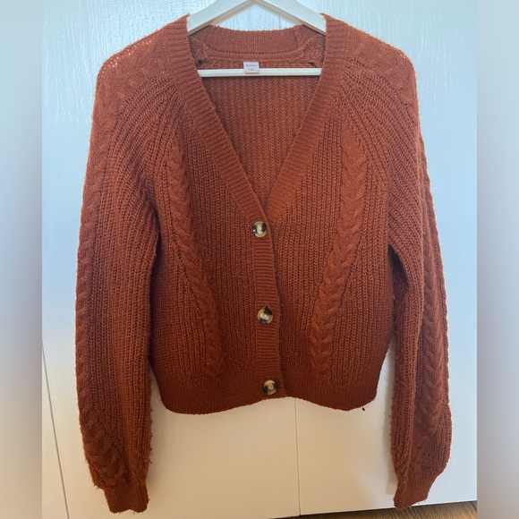 twik Sweaters - Terracotta Knit Cardigan